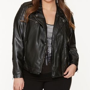 Lane Bryant Quilted Faux Leather Moto Jacket 18/20